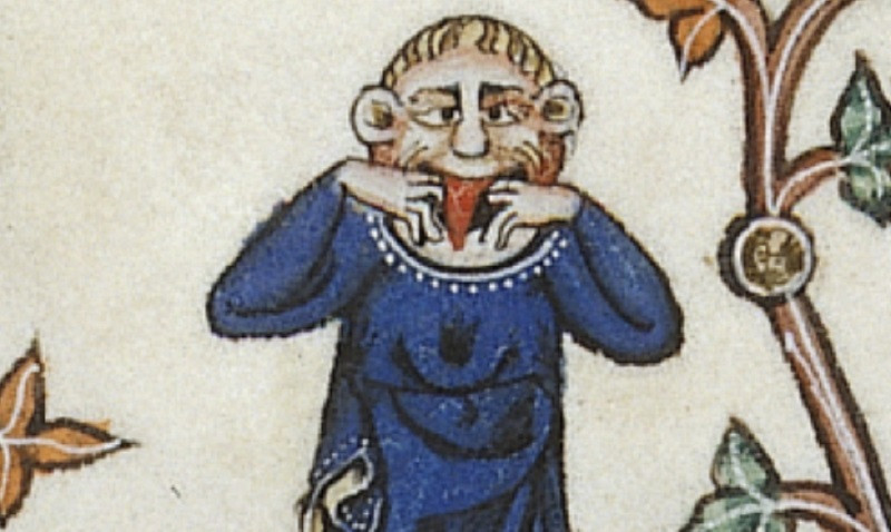 Mueca en dibujo medieval