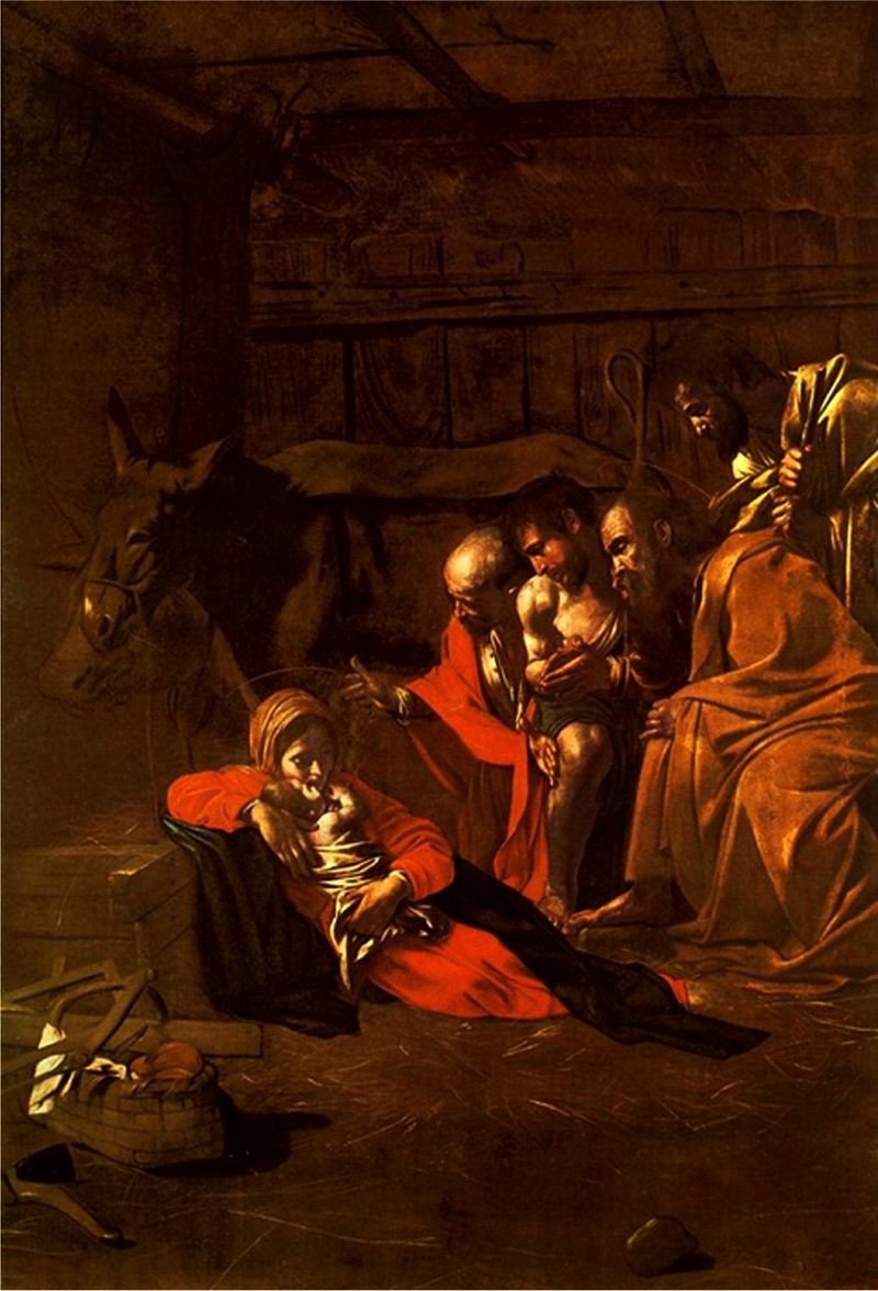 Adoración de los pastores de Caravaggio