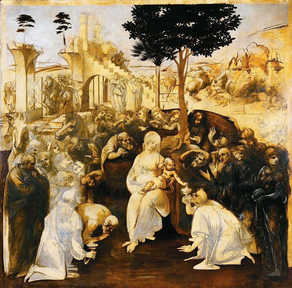 Adoración de los pastores, de Leonardo da Vinci